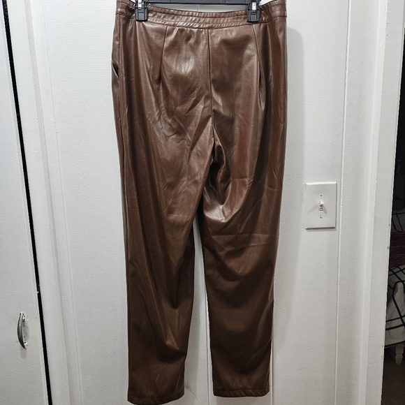 PRINCESS POLLY LOVE CLUB PANTS Brown Vegan Leather size US 12 - Picture 8 of 16